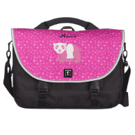 Personalized name pink panda pink stars bags for laptop