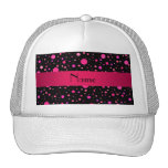 Personalized name pink polka dots mesh hat