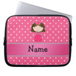Personalized name pink princess pink polka dots laptop sleeves