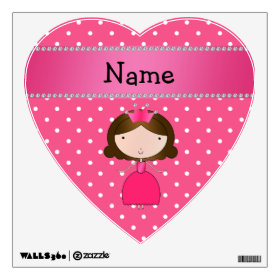 Personalized name pink princess pink polka dots room sticker