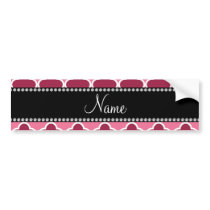Personalized name pink quatrefoil pattern bumper sticker