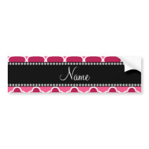 Personalized name pink quatrefoil pattern bumper stickers