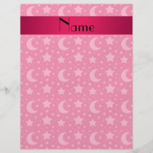 Personalized name pink stars and moons custom flyer