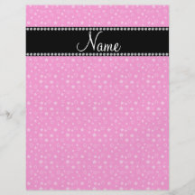 Personalized name pink stars flyers