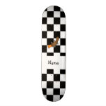 Personalized name platypus black white checkers skate board