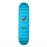 Personalized name platypus blue chevrons skateboard decks