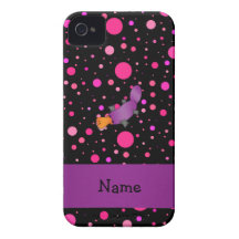 Personalized name platypus pink polka dots iPhone 4 Case-Mate cases