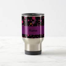 Personalized name platypus pink polka dots coffee mug