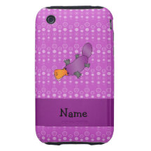 Personalized name platypus purple bubbles tough iPhone 3 covers