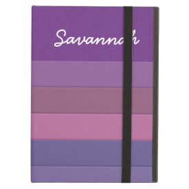 Personalized Name Pretty Purple Striped Case iPad Case