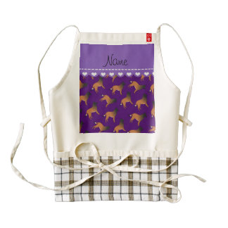 Personalized name purple belgian tervuren dogs zazzle HEART apron