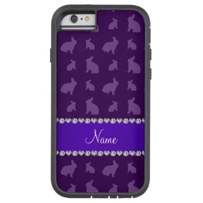 Personalized name purple bunnies tough xtreme iPhone 6 case