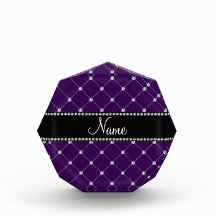 Personalized name Purple diamonds Award