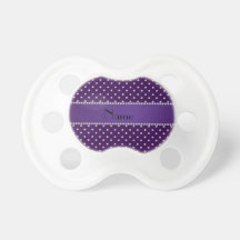 Personalized name purple diamonds baby pacifier