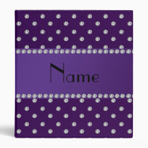 Personalized name purple diamonds binders