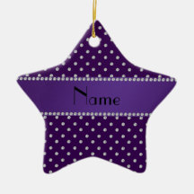 Personalized name purple diamonds ornament