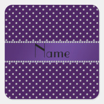 Personalized name purple diamonds stickers