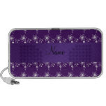 Personalized name purple flowers portable speakers