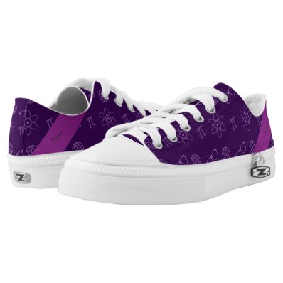 Personalized name purple geek pattern printed shoes