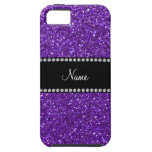 Personalized name purple glitter casemate cases