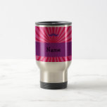 Personalized name purple glitter mustache coffee mugs