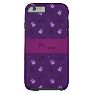 Personalized name purple guitars tough iPhone 6 case
