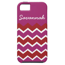 Personalized Name Purple Maroon Chevron Case iPhone 5/5S Cover