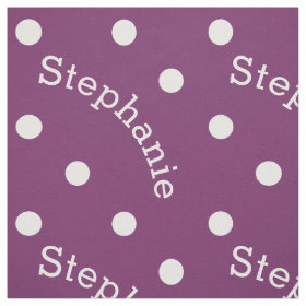 Personalized Name Purple Polka Dot Fabric