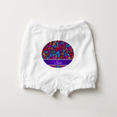 Personalized name purple rainbow sandals diaper cover