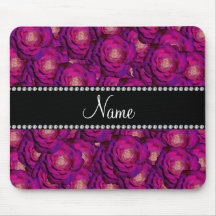Personalized name Purple roses Mouse Pad