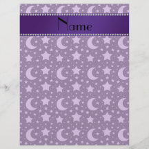 Personalized name purple stars and moons full color flyer