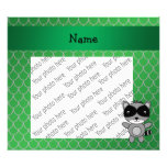 Personalized name raccoon green dragon scales art photo