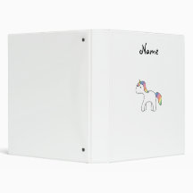 Personalized name Rainbow baby unicorn Binders
