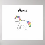 Personalized name Rainbow baby unicorn Posters
