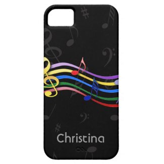Personalized name Rainbow Colored Music Notes
