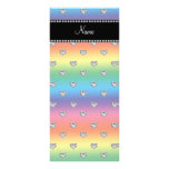 Personalized name rainbow diamond hearts custom rack card