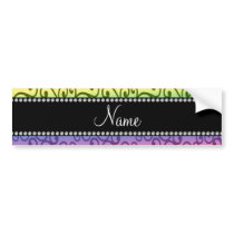 Personalized name rainbow swirls bumper sticker