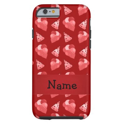 Personalized name red birthday pattern tough iPhone 6 case