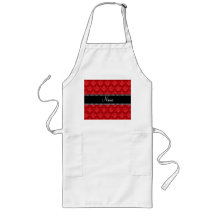 Personalized name Red damask Apron