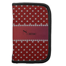 Personalized name red diamonds folio planners
