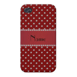 Personalized name red diamonds iphone cases