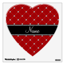 Personalized name Red diamonds Wall Decal
