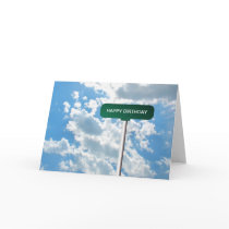 Personalized Name Road Street Sign on Blue Sky Greeting Cards