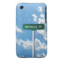 Personalized Name Road Street Sign on Blue Sky Iphone 3 Covers