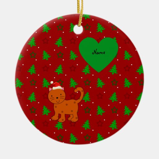 personalized name santa cat red christmas trees ceramic personalized name santa cat red christmas trees ceramic