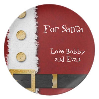 personalized name santa cookie plates