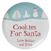 personalizable name santa plates for santa's cookies