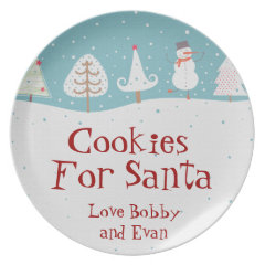 personalized name santa cookie plates