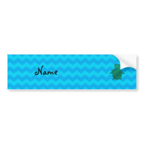 Personalized name sea turtle blue chevrons bumper stickers