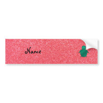 Personalized name seat turtle pink glitter bumper sticker